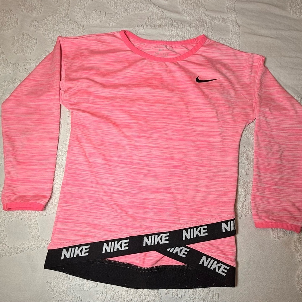 Nike Kids Bright Pink Long Sleeve Tee